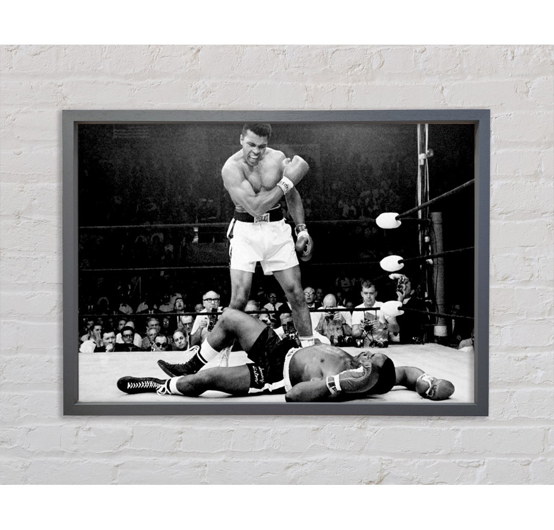 Muhammad Ali Knockout - Einzelner Bilderrahmen Kunstdrucke auf Leinwand