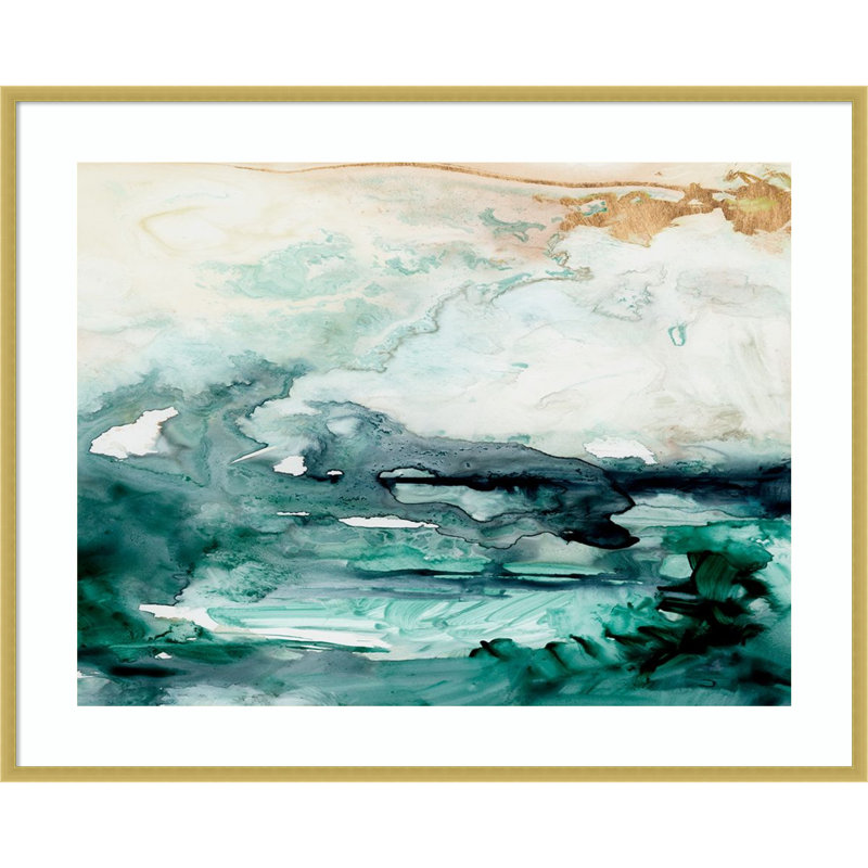 «Sea Foam Flow I» par Jennifer Paxton Parker, reproduction d'art encadrée en bois, H 33 po x l 41 po
