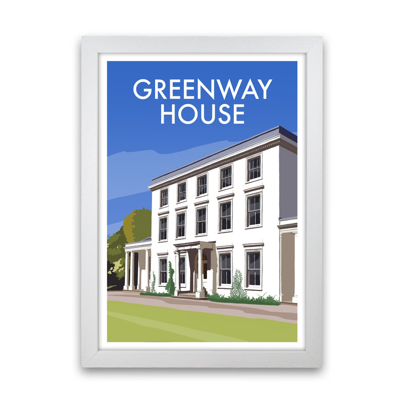 Greenway House Portrait by Richard O'Neill - Print, 63cm H x 46cm W x 3cm D, White Framed