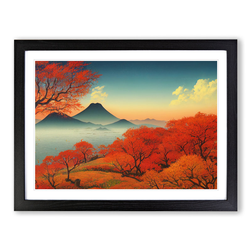 Autumn Mountains - Single Picture Frame Print, Black Framed, 34cm H x 46cm W x 2cm D