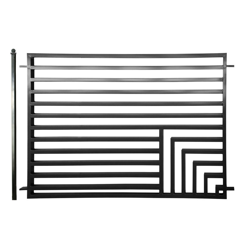 Clôture en métal noir H 60 po x l 96 po avec 1 panneau inclus