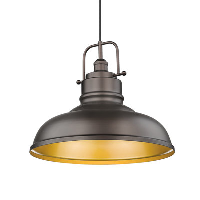 1 - Light 11'' Farmhouse Pendant Light Oil Rubbed Bronze Finish