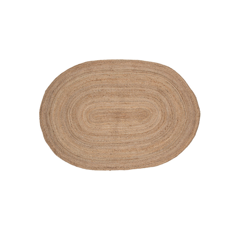 Slauson Solid Colour Hand Woven Area Rug, Oval  200 x 140cm