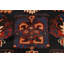 Tapis bleu marine en laine noué à la main de conception unique 5 pi 3 po x 7 pi 11 po Nealla