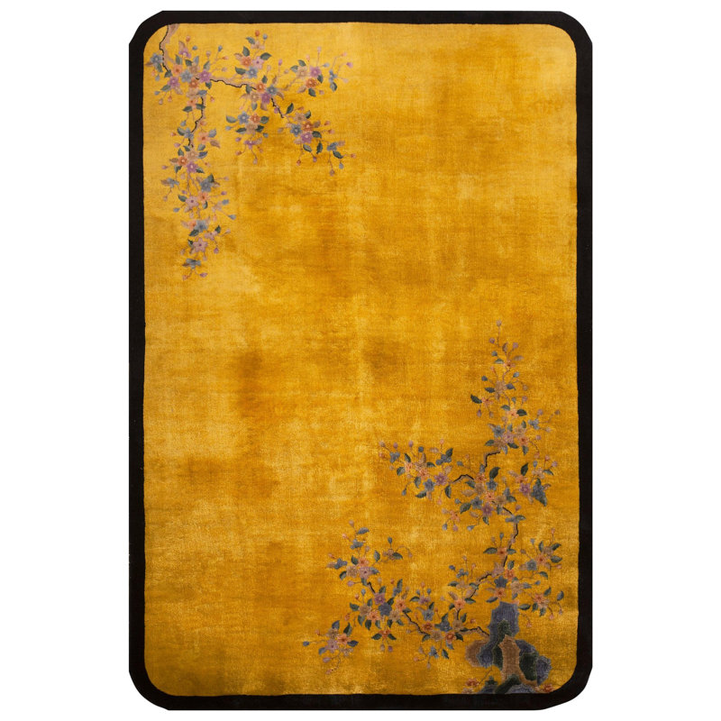 Tapis art déco chinois des années 1920 à aire ouverte par Nichols, atelier 5 pi 10 po x 8 pi 8 po
