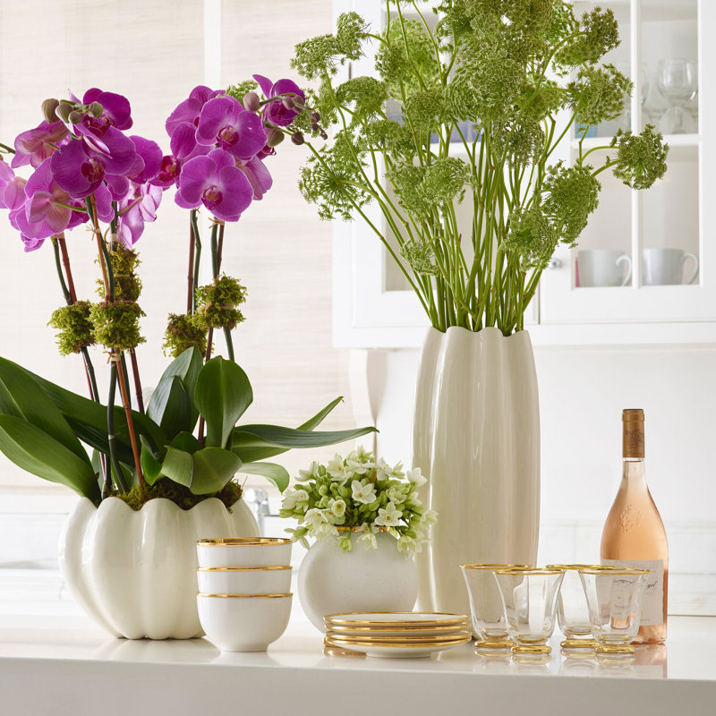 Mirabelle Ceramic Table Vase, Cream
