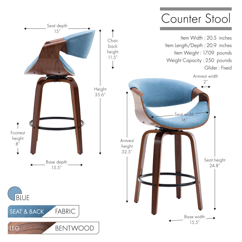 Tabouret de bar Bonnelle, Bleu