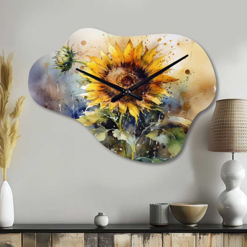 Horloge murale jaune Cheryllee, Petit