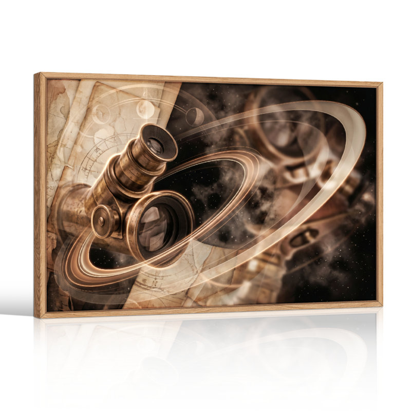 Ensemble de 1 toile murale Steampunk Art, 32"H x 48"W, Natural