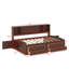 Lit capitaine pleine grandeur en bois avec tablettes de rangement, 4 tiroirs et 2 armoires