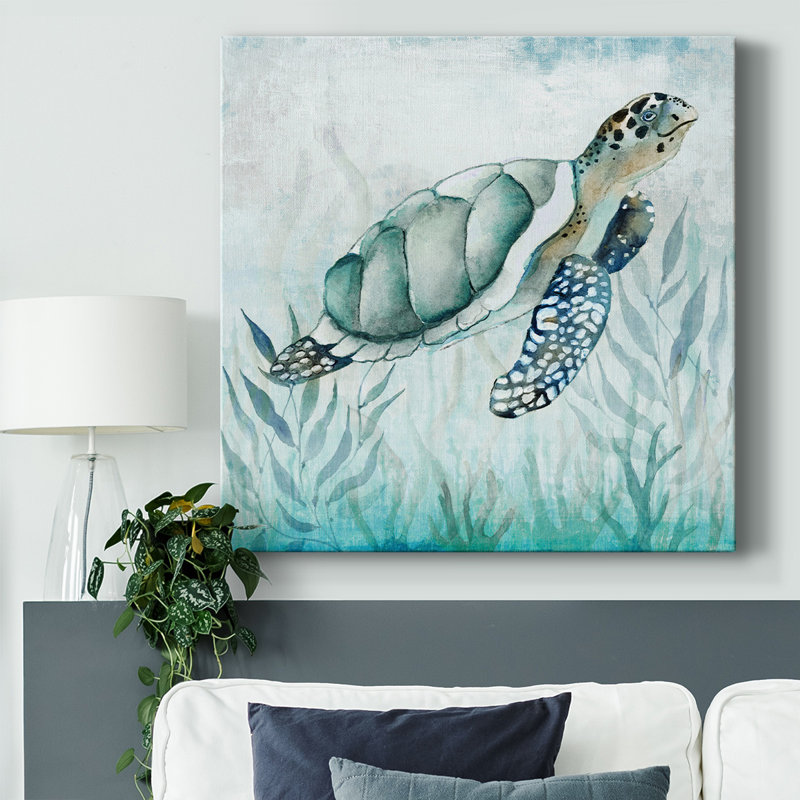 " Coastal Turtle I ", 8" H x 8" W x 1.5" D