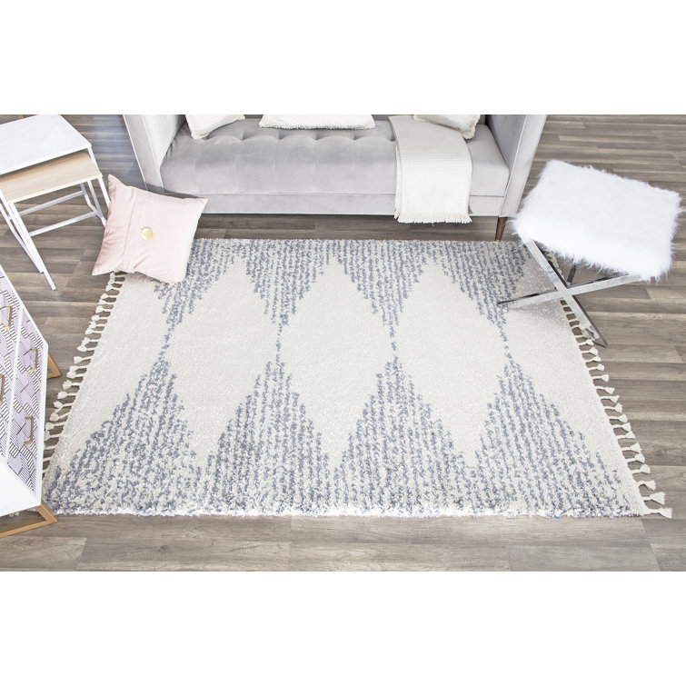 Zaya Mason Shag Tribal Heath grey Area Rug