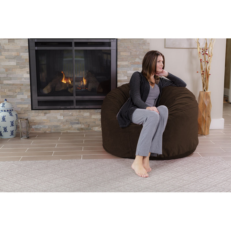 Fauteuil à billes - Fauteuil à billes rond rembourré en mousse à mémoire de forme avec housse amovible et lavable à la machine - Fauteuil à billes avec housse en microfibre douce - Plusieurs tailles et plusieurs tissus lavables à la machine