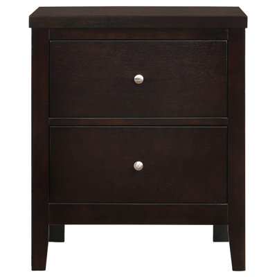Garrett Cappuccino 2-Drawer Rectangular Nightstand