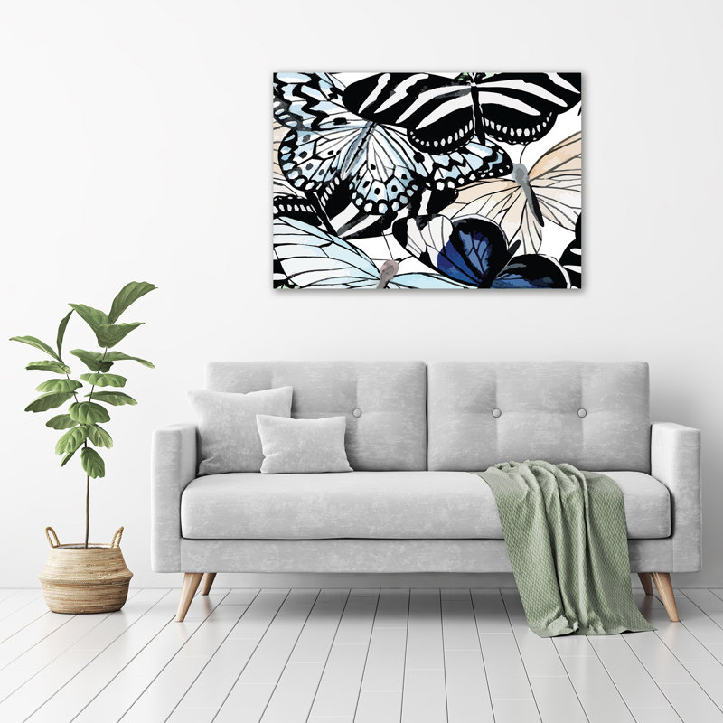 Butterflies And Flowers - Wrapped Canvas Print