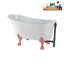 Baignoire de trempage sur pied 51 po en acrylique avec bonde, pattes et plateau en bambou Streamline-90764680-76231118