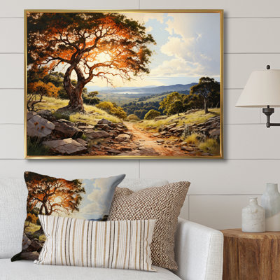 Red Oak Tree Golden Hour - Floral Canvas Wall Art