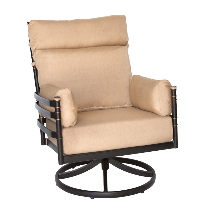 Lancaster High Back Deep Seating Swivel Chair, Canvas Heather Beige Sunbrella® Canvas