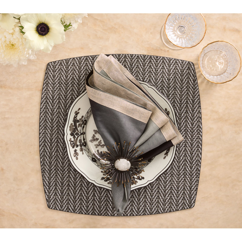 Twill Placemat, Black/White