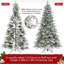 Pre-lit Snow Flocked Christmas Tree with Multicolored LED Lights of 9 Light Modes-1446798027