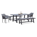 Common Trestle Outdoor 5 - Piece Dining Set with Cushions