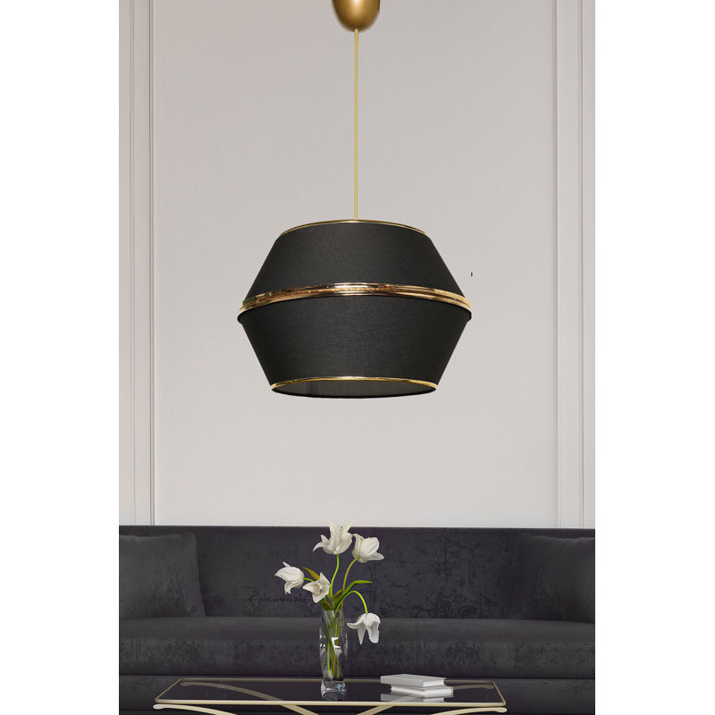 Luminaire suspendu géométrique 1 lumière Breccan, Noir