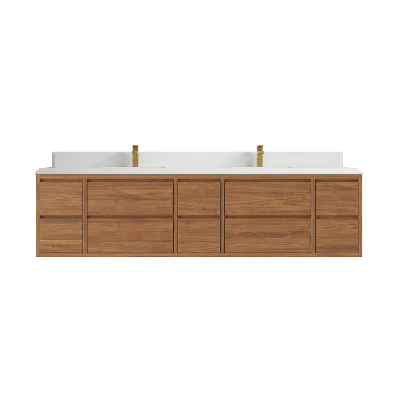 84'' Double Bathroom Vanity with Quartz Top