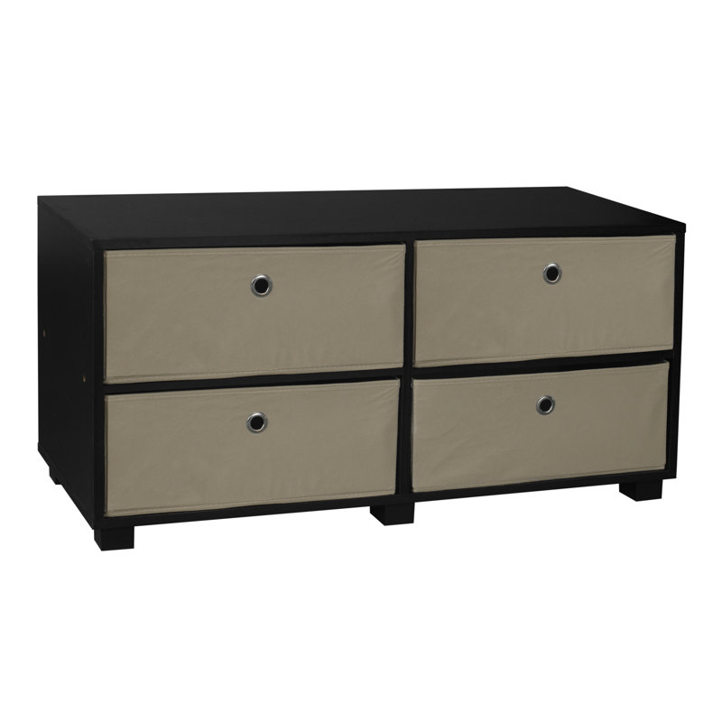 Unfinished TV Stand for TVs up to 43", Black/Beige