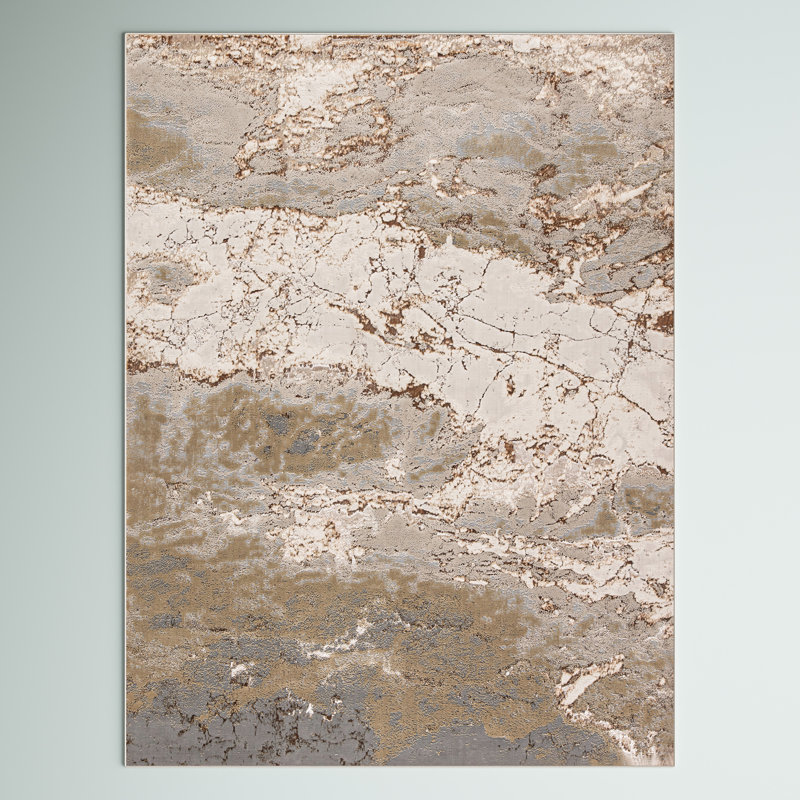 Tapis d'intérieur gris / brun Kari, Rectangle 7 pi 10 po x 10 pi 6 po