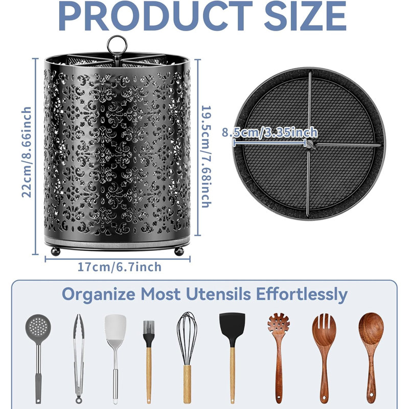 360 ° Rotating Kitchenware Rack, Black