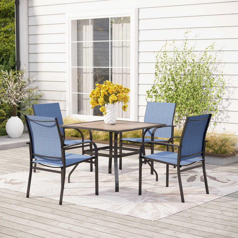 4 - Person Patio Dining Set with, Blue