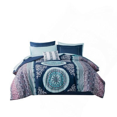 Comforter Set Full Size, Full Boho With Bed Sheets, Large Medallion Print, OEKO-TEX Certified For Safe & Stylish Sleep