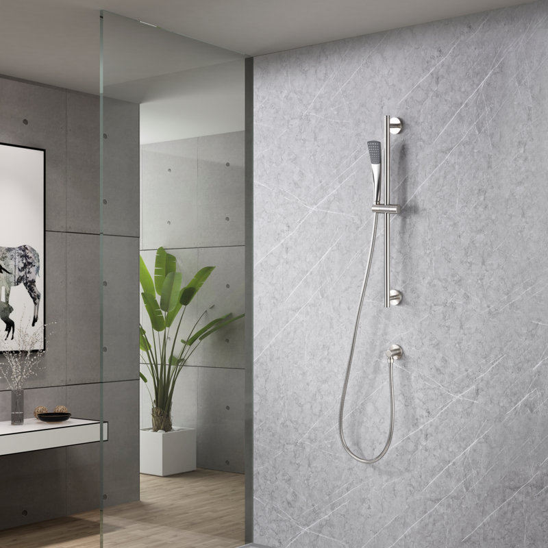 Ensemble de pomme de douche à barre coulissante 24 po avec tuyau flexible 60 po Twist Collection, Nickel brossé