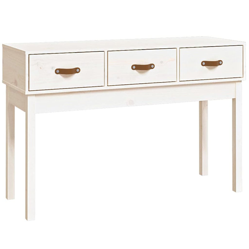 Kaeli Solid Wood Console Table, White, 75 cm H x 114 cm W x 40 cm D