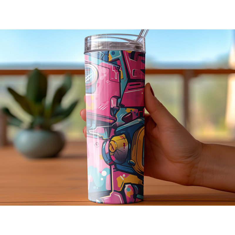 Choose Handmade Tumblers 591ml Vacuum Insulated Stainless Steel (18/8) Travel Tumbler with Straw