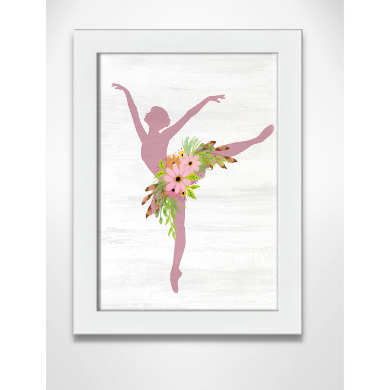 Ballet toute la journée 3, H 16 po x l 12 po x P 0,63 po, Cadre à grain de bois blanc