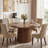 Round Solid Wood Dining Table For 4-6 People,  47.3'' Kitchen Table With Fluted Base