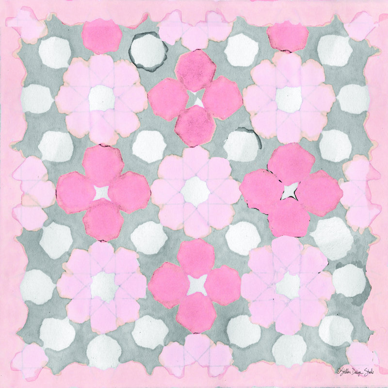 Motif rose et gris par Stellar Design Studio - impression, H 30 po x l 30 po, Toile tendue