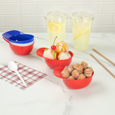 Restaurantware-Mini Serve 8.5 Ounce Baseball Helmet Ice Cream Bowls, 10 Disposable Sundae Bowls - Sturdy, Stylish, Red Plastic Baseball Cap Bowl, Serve Snacks, For Sports Themed Birthday Parties