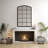 Modern Farmhouse 36" x 24" Black Metal Arched Windowpane Mirror
