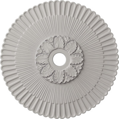 Médaillon de plafond Endurathane Jackson, DO 32 3/4 po x P 2 1/2 po (convient aux auvents jusqu'à 13 1/2 po), finition cuivre poli peint à la main