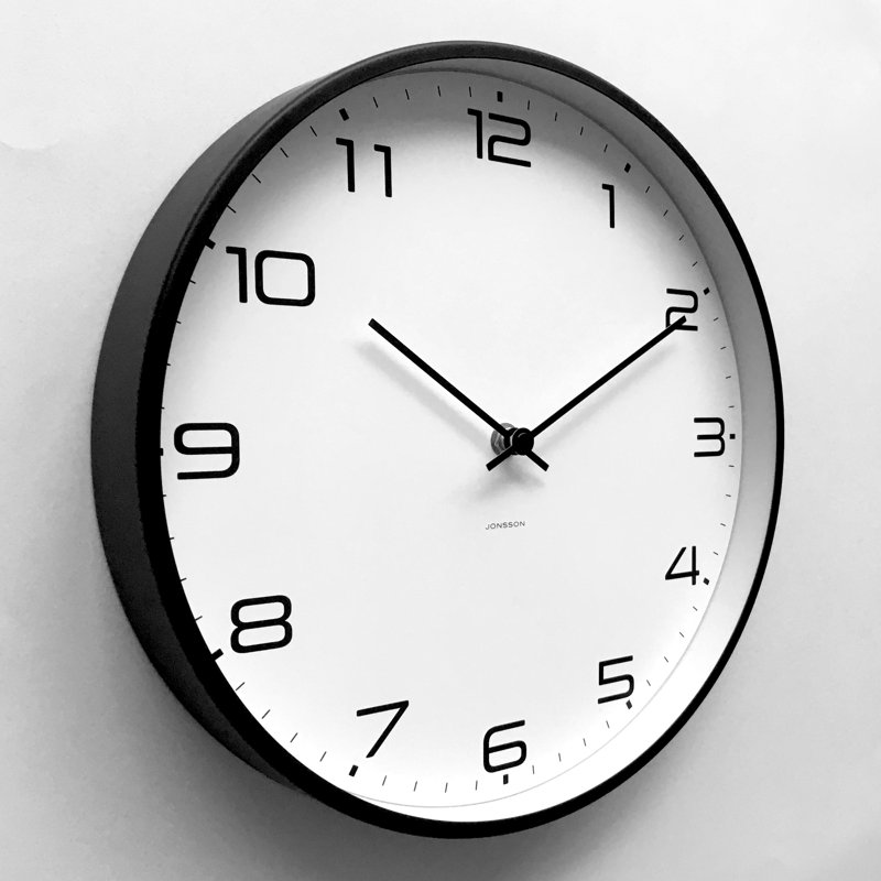 Horloge murale 11,5 po Moderna, Noir / Blanc