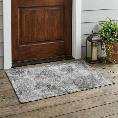 Tapis extérieur lavable antidérapant 2 pi x 3 pi gris