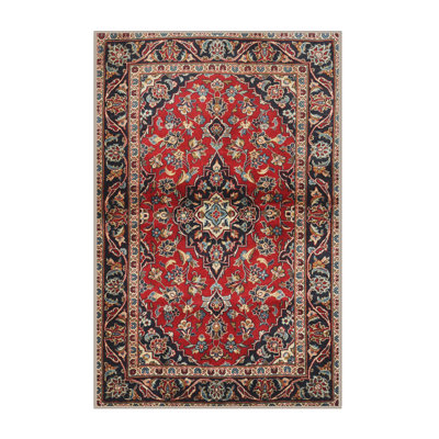 Tapis beige/gris/rouge traditionnel