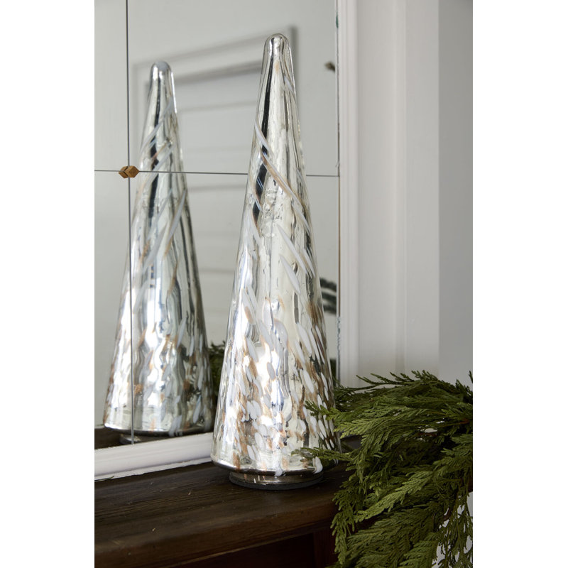 Shiny Tree 5.5"x 18", Silver, 18" H x 5.5" W x 5.5" D