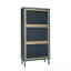 Range-chaussures 3 portes en métal / rotin, moderne - standard