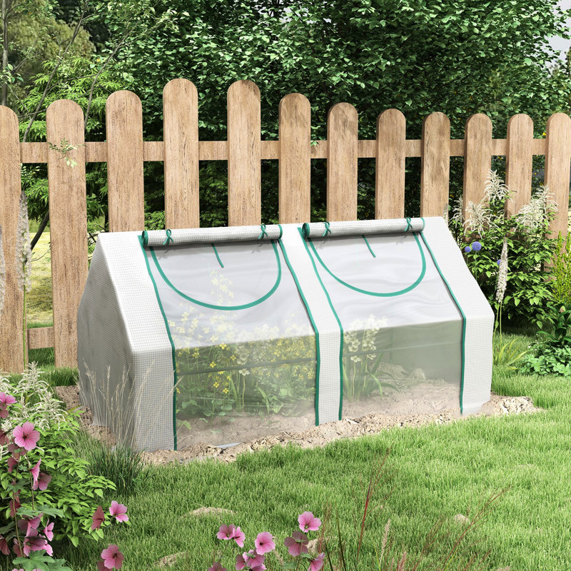 Garden Greenhouse 6' X 3' 3', Clear With 2 Covers & Multi-purpose Windows, Steel Portable Greenhouse, Steel, Pe/plastic Covers, Windows For Versatile Use In