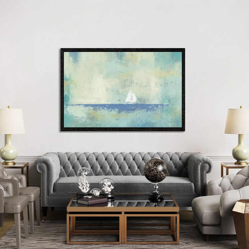 Sailboat Dream by James Wiens - Painting on Canvas, 152.5 cm H x 101.5 cm W, Black Floater Framed