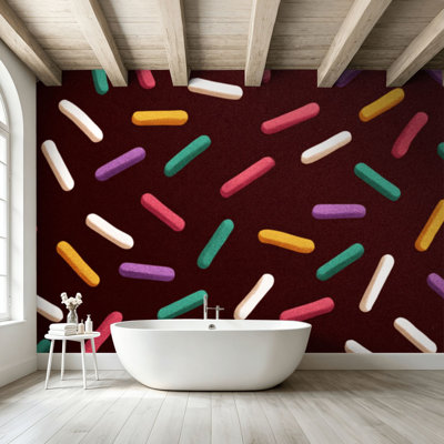 Papier peint adhésif pelez et collez Sprinkles auto-adhésif et amovible