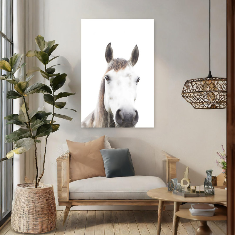 Art abstrait cheval contemporain, 48" H x 32" W